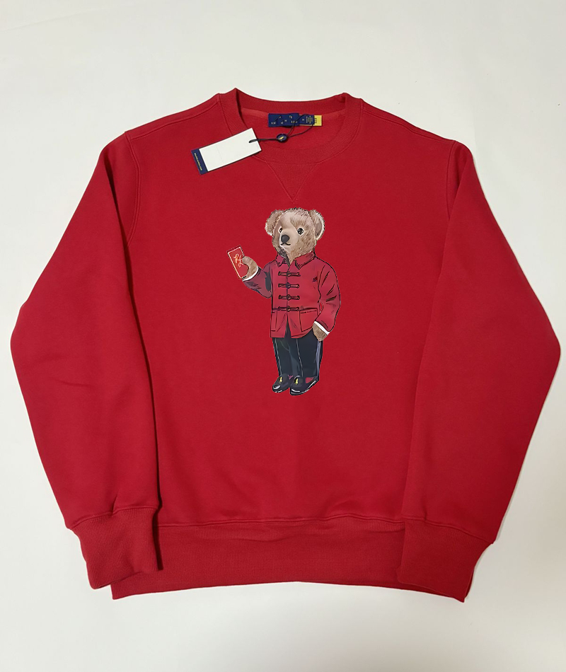 Stylish Men's Pullover Sweater Featuring Endearing Teddy Bear Motif