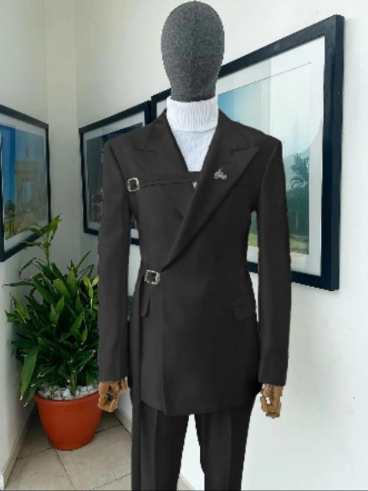 Real Photo Black Groom Tuxedos Groomsmen Business Suit Mens Coat Blazer Trousers Sets Customize Size