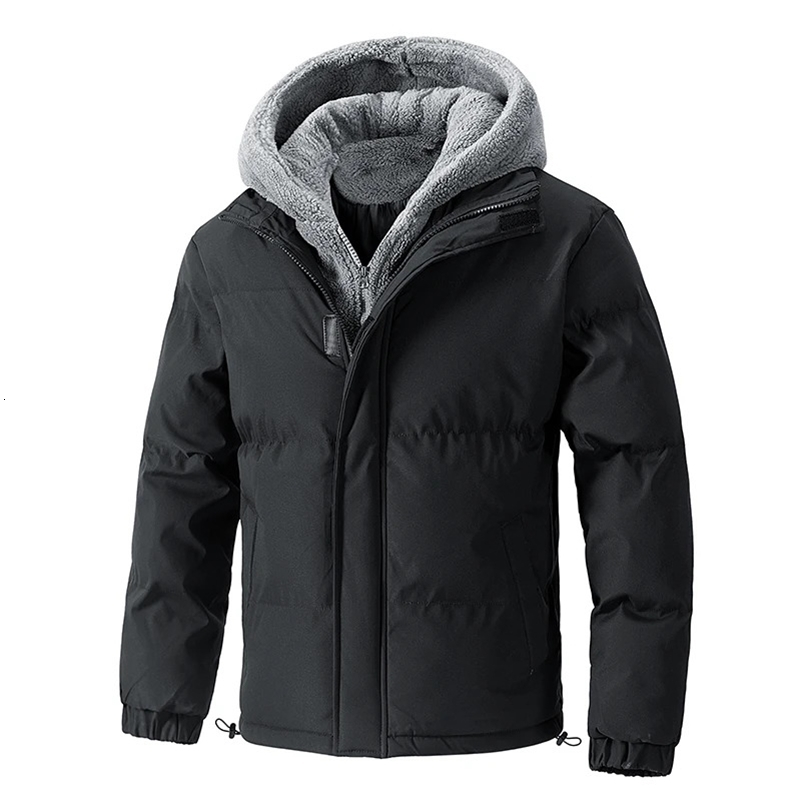8XL Thick Warm Plus Size Winter Jacket Men Puffer Hooded Parkas Mens Cotton Fleece Padded Two Piece Coats Outwear y241121Z