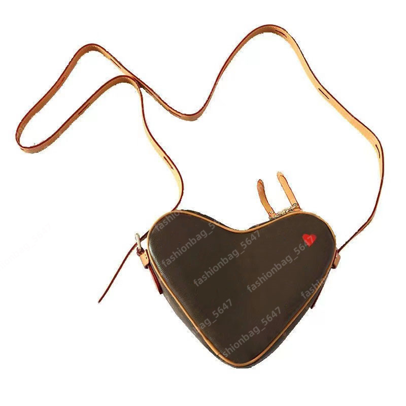 Women Handbag Shoulder Bags Designer Bag Love Ladies Crossbody Bag Fashion Heart Shaped Bag Brown Flower Luxury Handbags Leather Wallet Designers-image-917202840