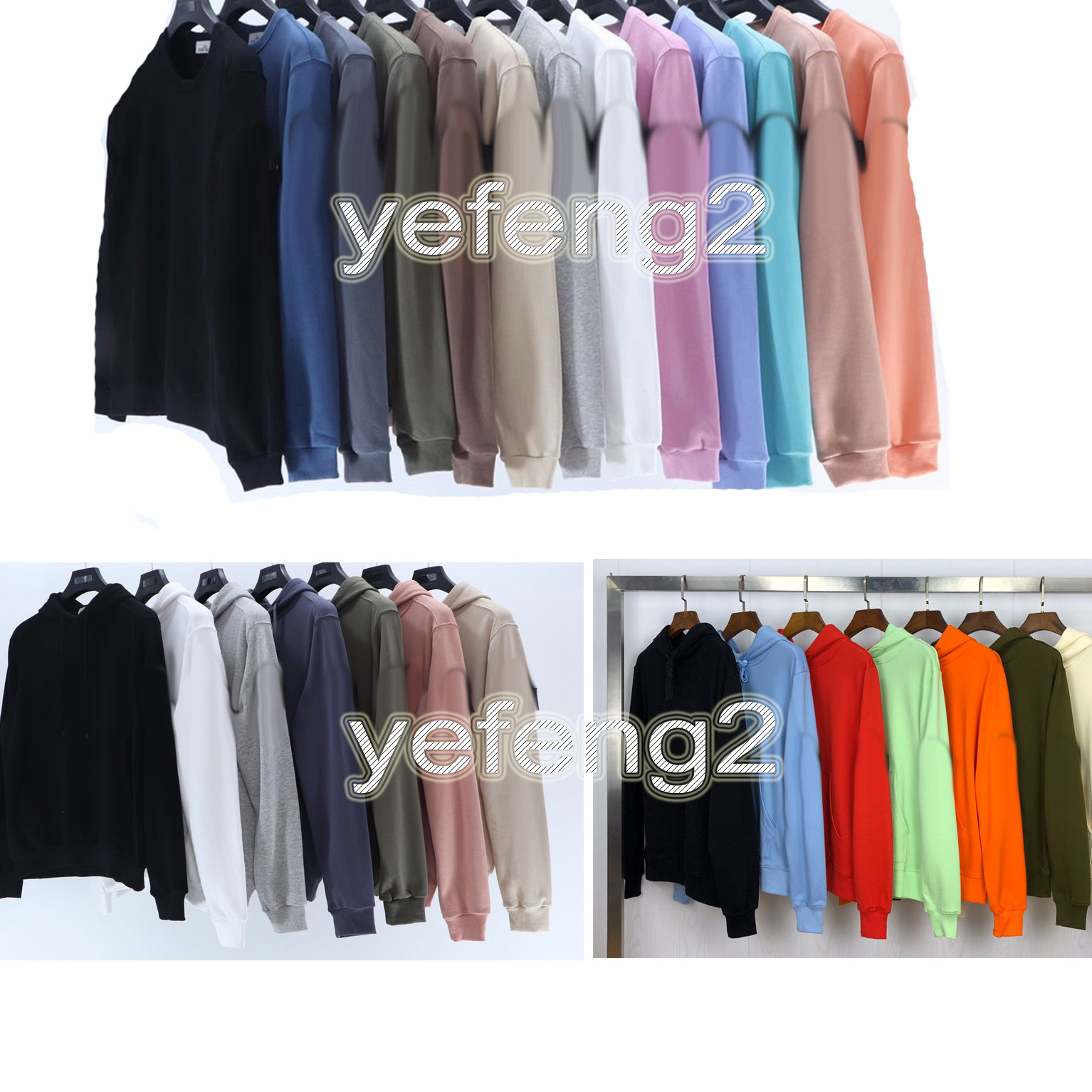 Mens hoodie Sweatshirt italy style Round Neck thick Sweater Pure Cotton pullover winter Long Sleeve