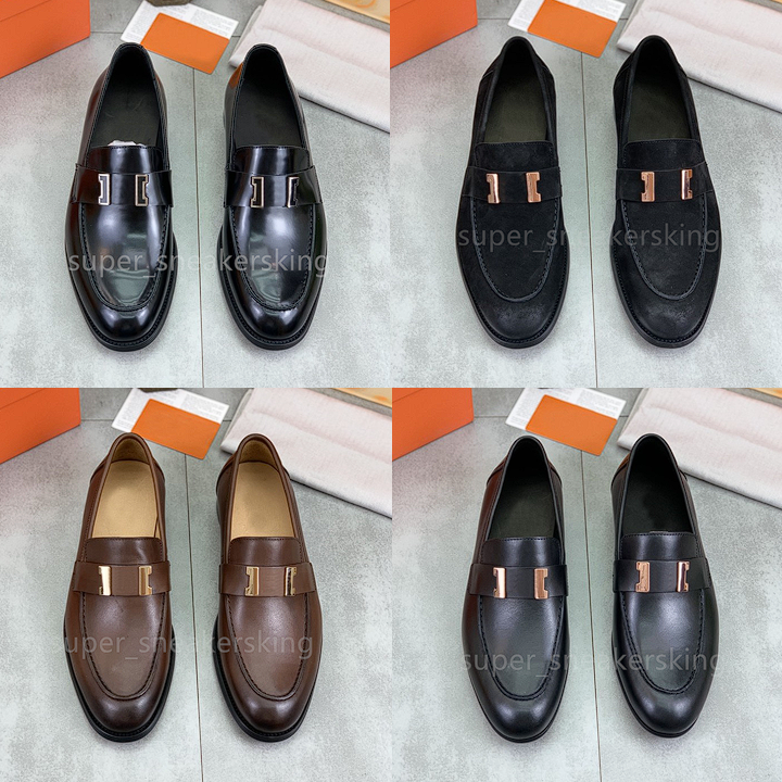 Designer Men Dress Chaussures en cuir de boucle en cuir en cuir authentique Lanque de luxe Mandons masculins Moccasins Breatchables Chaussures dé