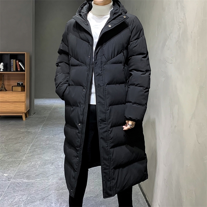 Hooded Casual Fashion Long Thicken Outwear Parkas Jacket Men Winter Windbreaker Coats Male Clothing y241121Z
