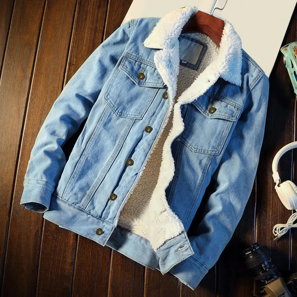 Winter Mens Denim Jackets Fashion Men Fleece Thick Warm Jeans Jacket Casual Slim Outwear Windbreaker Cowboy Coats 241203Z