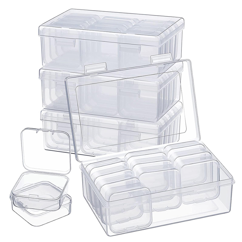 12pcs Transparent Plastic PP Storage Container Wear Nail Jewelry Tea Bag Sachet Clamshell Boxes for Tool Spice Organization-image-1036309675