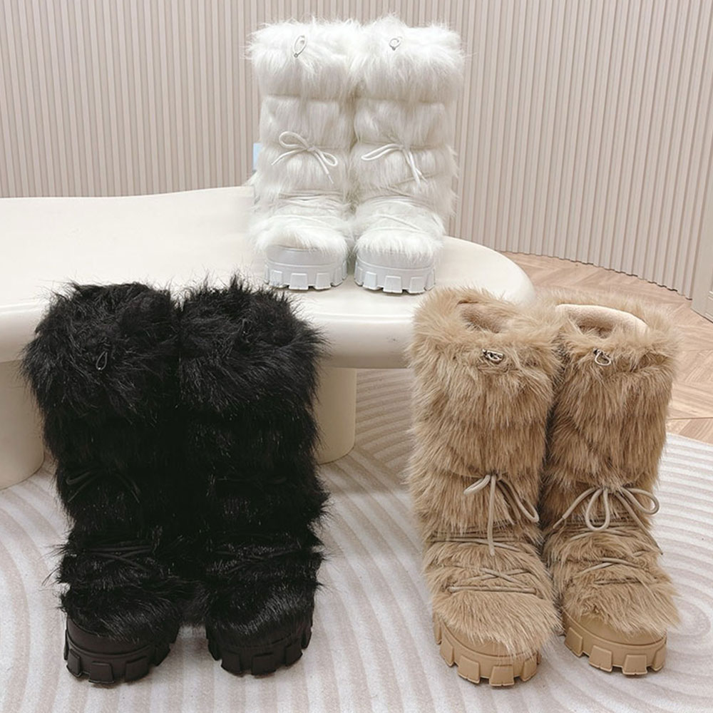 designer boots womens boots ski boots nylon boots Triangular Boot Wool boot autumn winter boots down boots with sign on the side winter warm midd