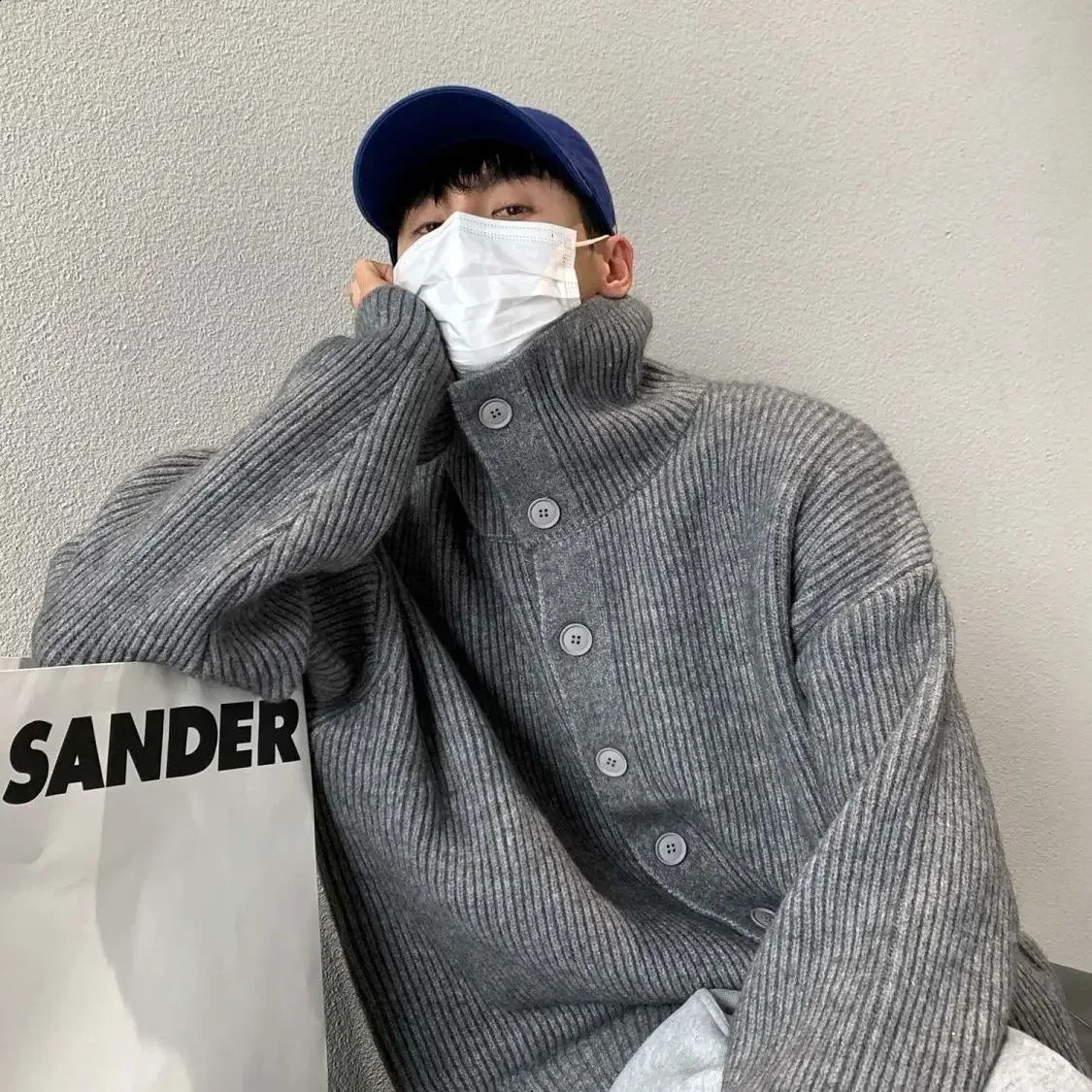 Korean style niche autumn and winter buttoned mens womens knitted sweaters cardigans trendy loose casual sweater coats y2k 241202Z