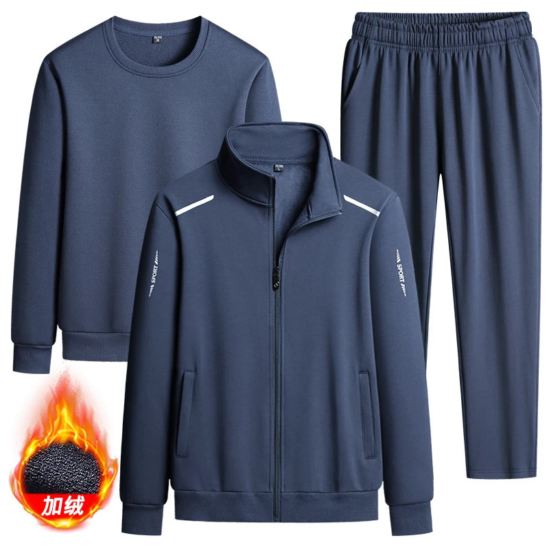 Large Size 6XL 7XL 8XL Male Tracksuit Jacket Men Set Fashion Autumn Winter Homme Suit Sweatshirt Sweatpants Mens Warm 241204Z