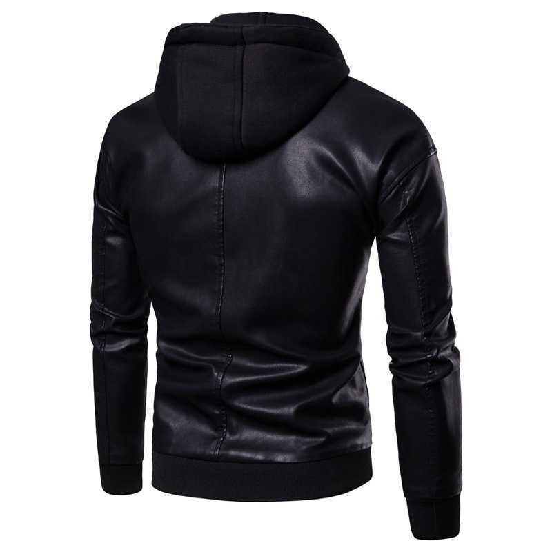 Men's leather Korean version of handsome leather jacket men plus cotton thickened motorcycle pilot autumn and winter coat tide L26820