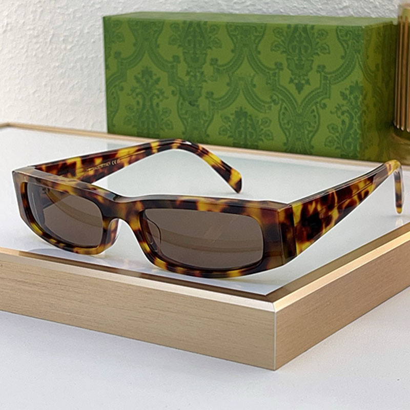 Luxury Rectangular FRAME SUNGLASSES Runway Surround Style Glasses 1778SA Dark High Quality Brown Acetate Frame Exquisite Small Mirror Frame Party Be