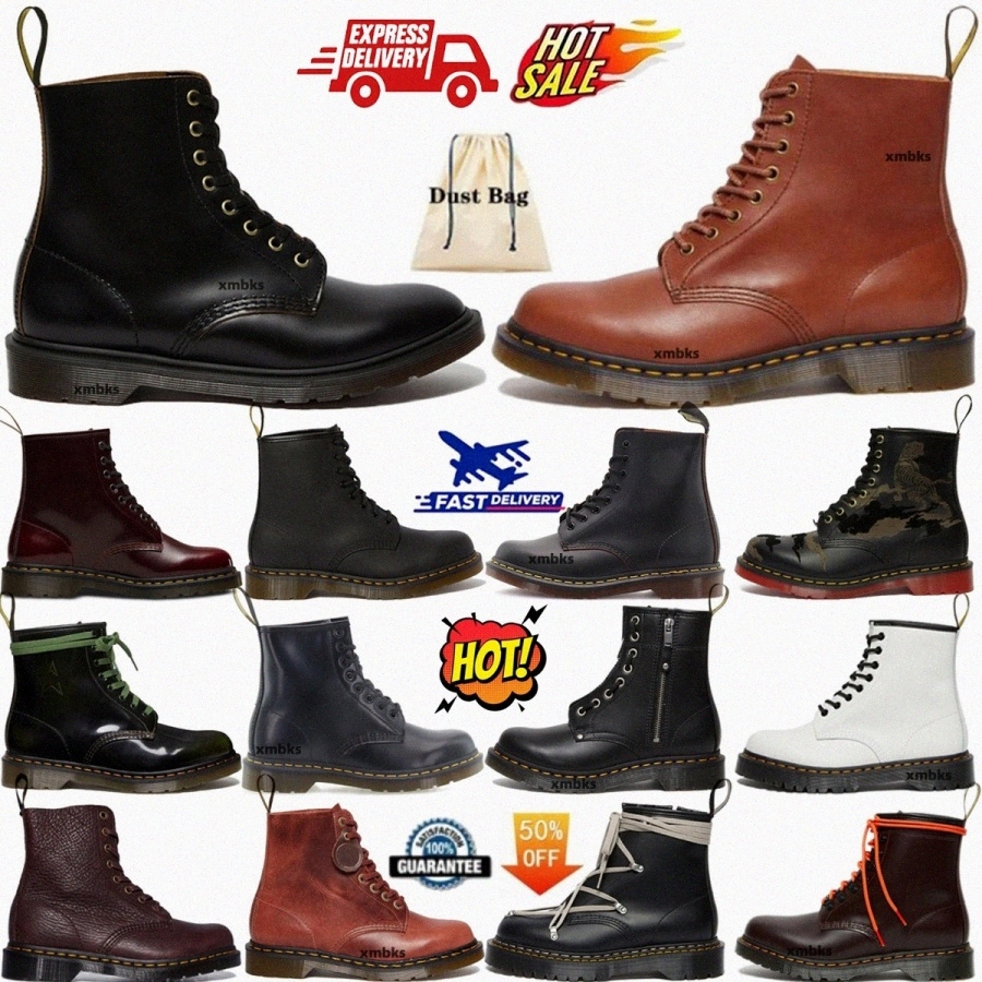 Designer 1460 Wanama Casual Boots Marteens DR Marteen Smooth Leather Lace Up Ankle Pascal Steel Toe Women Men Boot Black White Green Booties Plat-image-899239887
