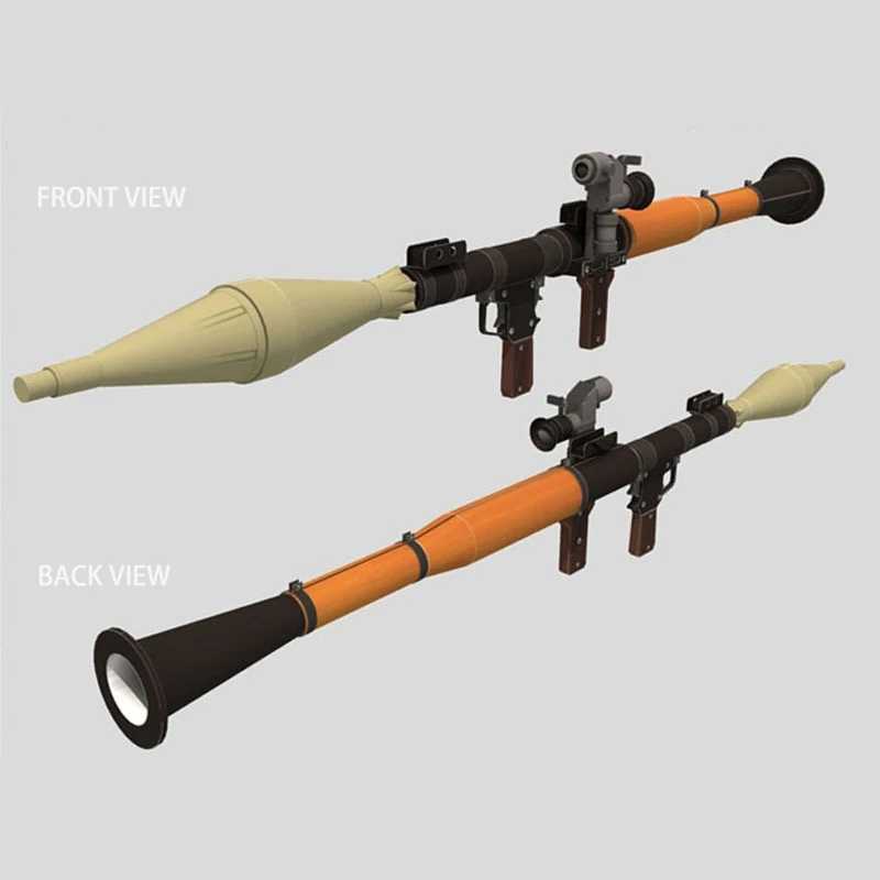 Architecture/DIY House DIY 1 1 Life Size Rocket Grenade RPG-7 Launcher Paper Model Assemble Hand Work 3D Puzzle Game Kids Toys Military Weapon Mo-image-1036568229