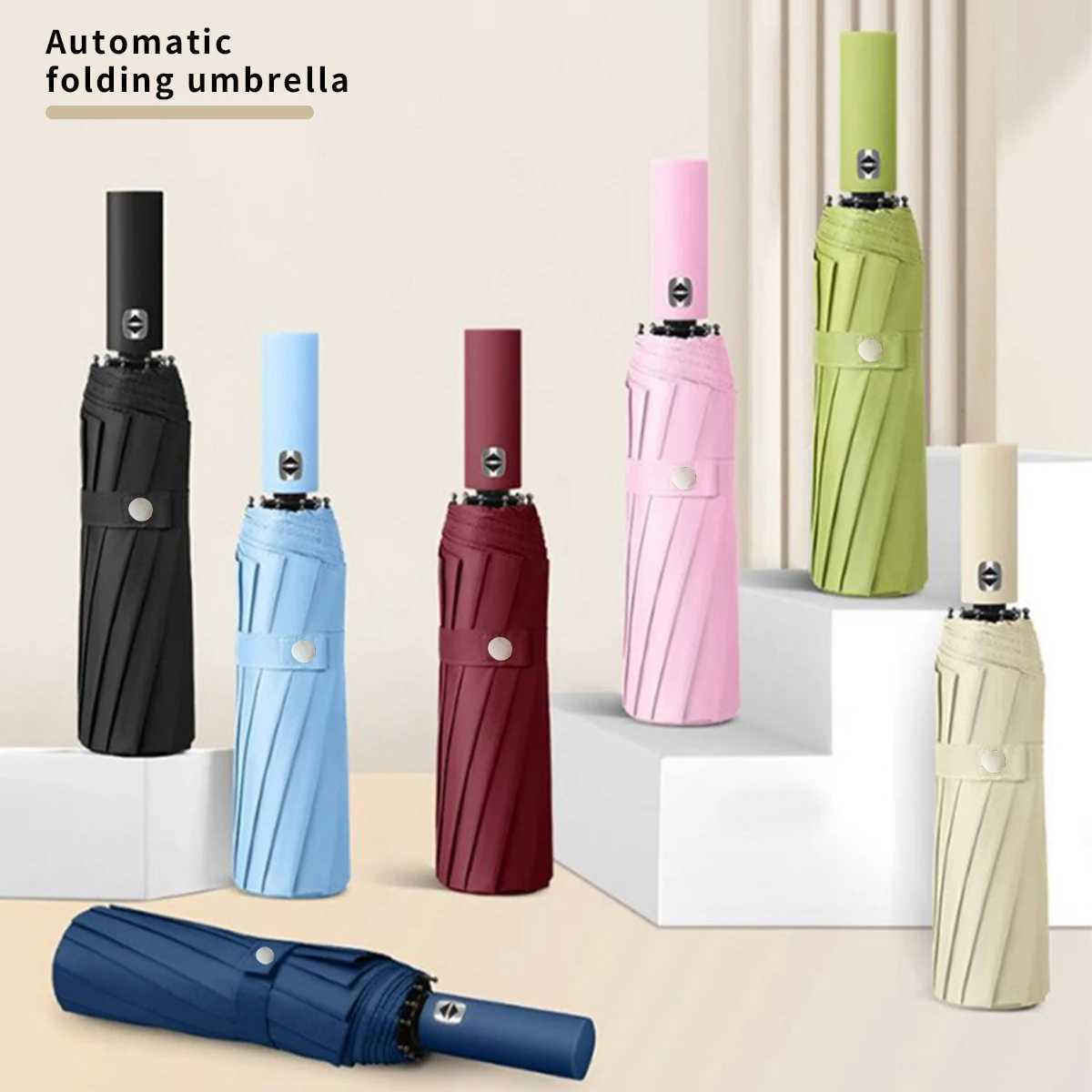 24 bone automatic folding umbrella Windproof sunshade Umbrella Mens and womens Luxury Business Umbrella Sunshade zwq H260318-image-1098060241