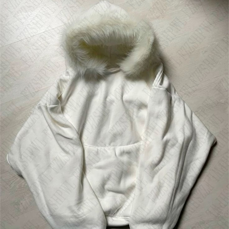 Plush solid color fashion silm street retro 90S tops emo girl hip hops Harajuku rock aesthetic commut cute womens Hoodie 241205 06