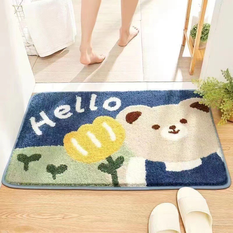 Dirt-resistant Door Household Carpet Absorbent Floor Mat Bedroom Cartoon Toilet Foot Mat Door Non-slip Bathroom Mat Toilet-image-1036689689