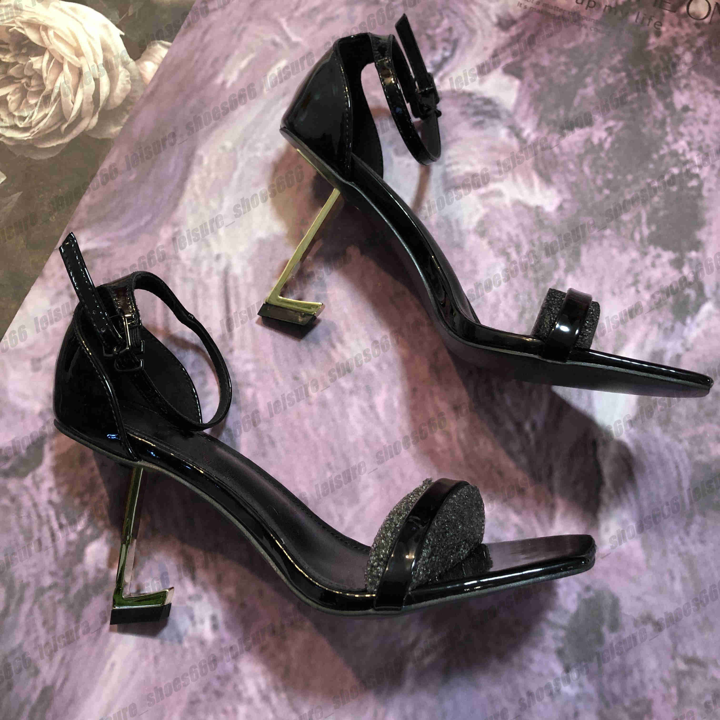 2024 Designer Sandals High heels Luxurvs heelsDesigner heels shoes Paris Dress classics Women10cm8cm Heels Black Golden Gold wedding shoes withbo-image-945187670