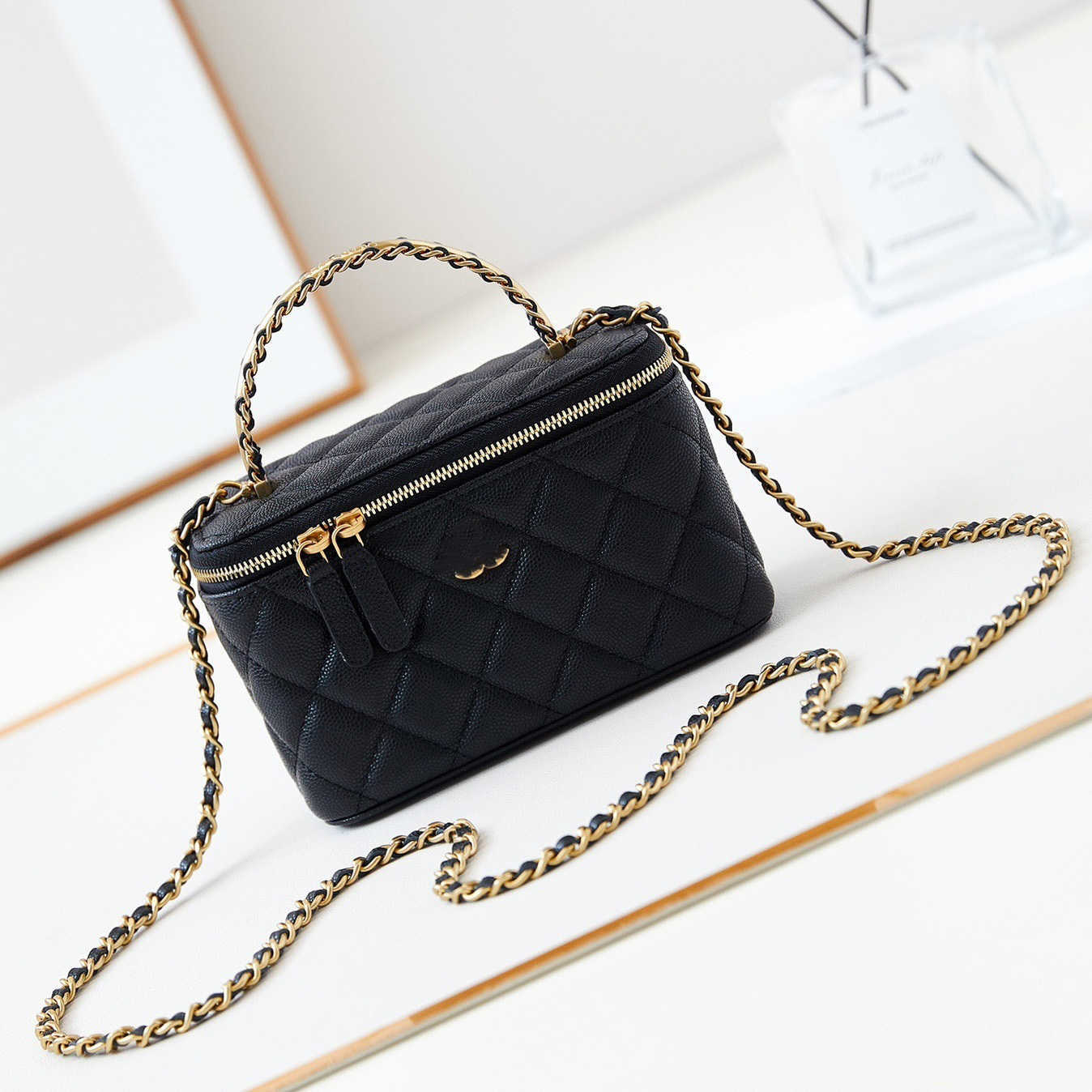 Cosmetic Bags Cases Cosmetic Bags Womens Vanity Box Designer Cosmetic Bags Top Handle Totes Quilted Matelasse Chain Crossbody Shoulder Handbag Cosme