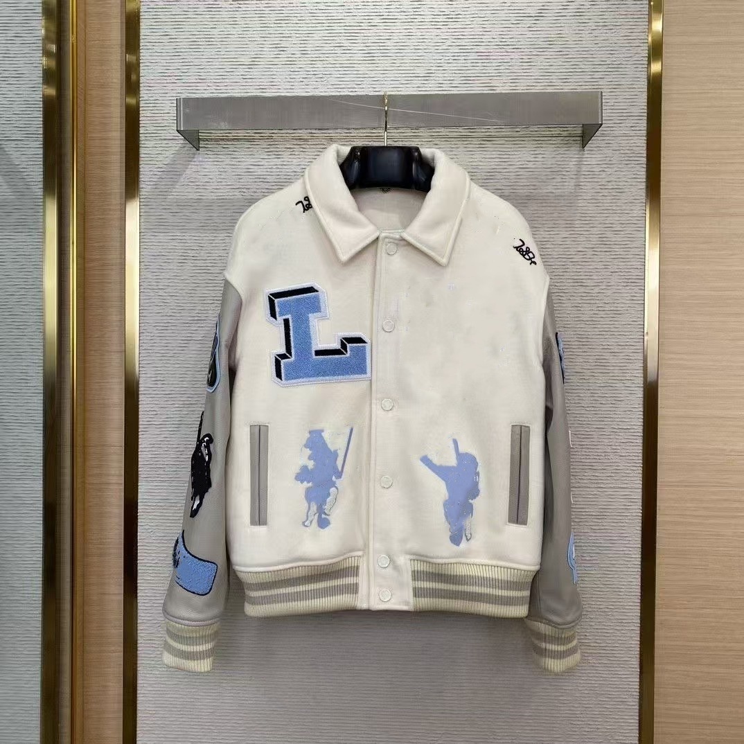 Designer jacket mens jacket bomber mens and womens windbreaker school team jacket baseball Harajuku letter embroidered leather strt jacket down ja L