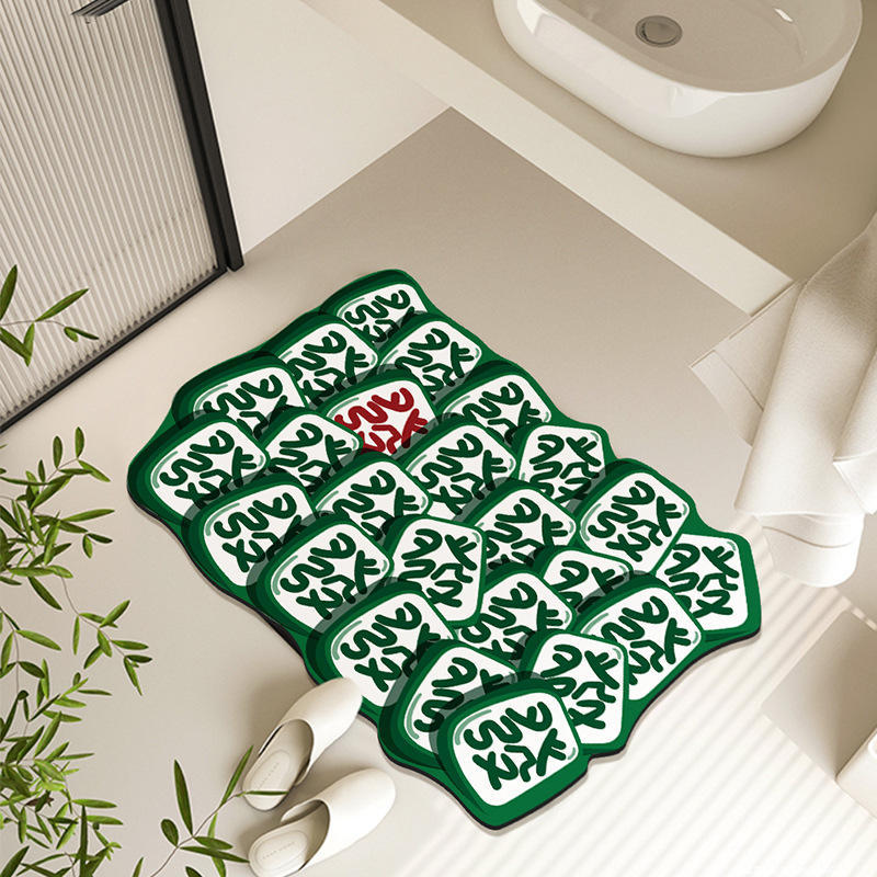 Toilet Door Mats Toilet Door Absorbent Floor Mats Home Bathroom Non-slip Foot Mats Fortune Carpet-image-1036797653