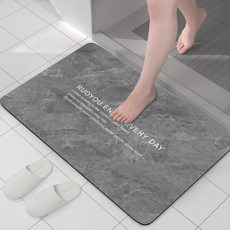 Anti-slip Foot Mat Thick Simple Quick-drying Bathroom Toilet Absorbent Carpet Floor Mat-image-1036777619