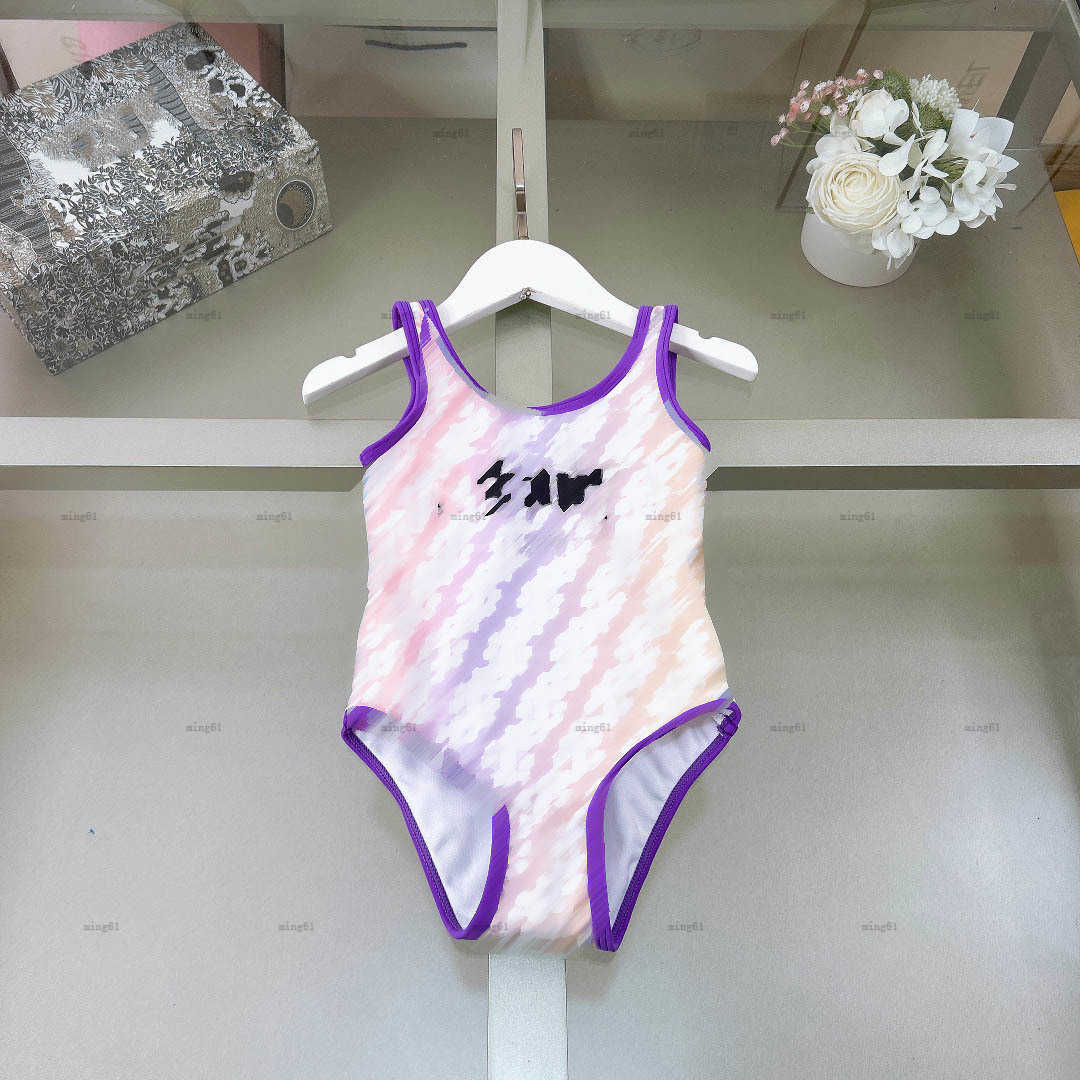 Brand girls swimwear Multiple styles child Beach Bikinis kids designer clothes Colour letter one-pieces swimsuit summer baby swimwears-image-1042330699