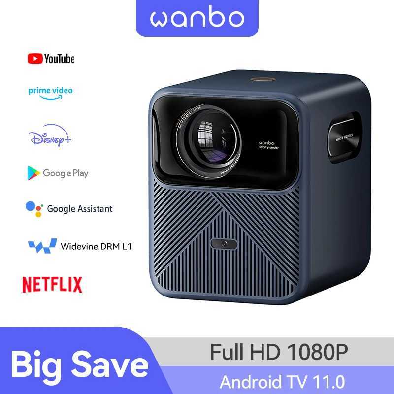Projector Lamps Wanbo Mozart 1 Pro Projector Android TV 11.0 Google Assistant Netflix 1080P DRM L1 Suppot 4K Beam Proyector 900Ansi Dual Wifi z24-image-1036865287