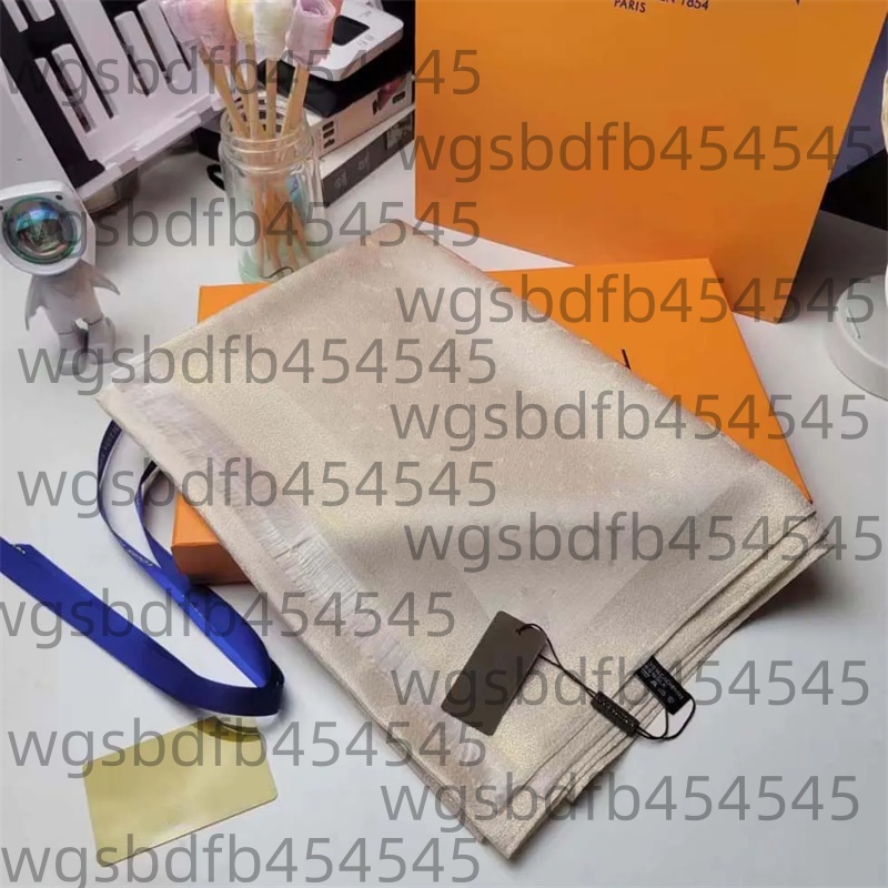 Fashion Designer Silk Scarf Cotton Blend Women Silken Scarf Designers Scarves Silk Color Blocking Fringed Rdges Size 180cmX70cm With Box-image-880640480