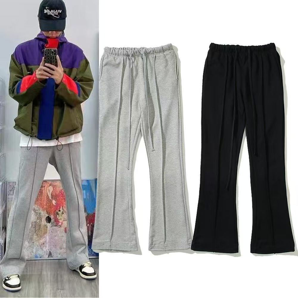 Pantalon décontracté droit micro pantalon sportif évasé vibe pantalon de vent de vent pour hommes et femmes bien