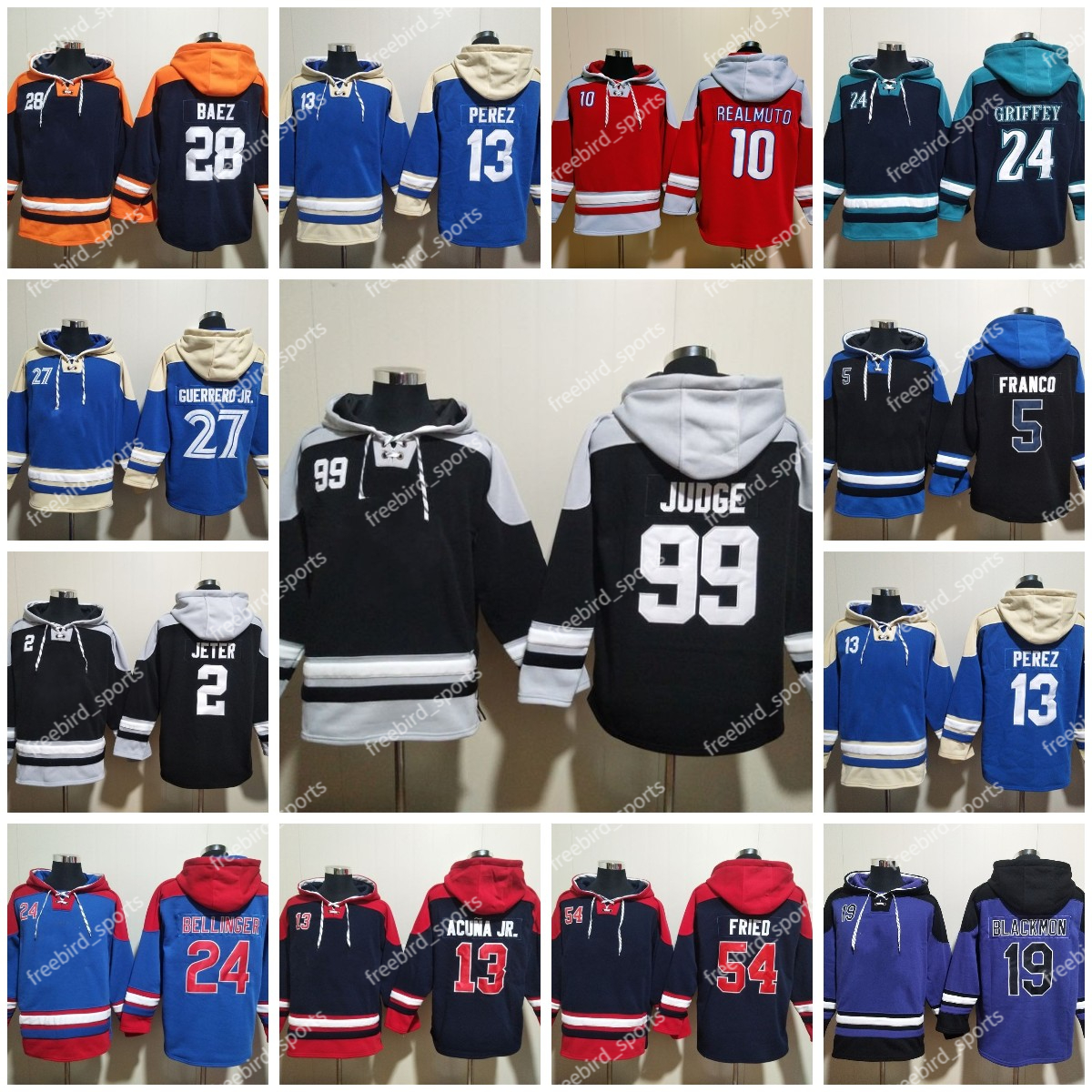 Baseball Cotton Pullover Sweat à capuche Freeman Ohtani Garcia Realmuto Tatis Jr. Derek Jeter Betts O Bichette Max Fried Men Sweat-Shirt