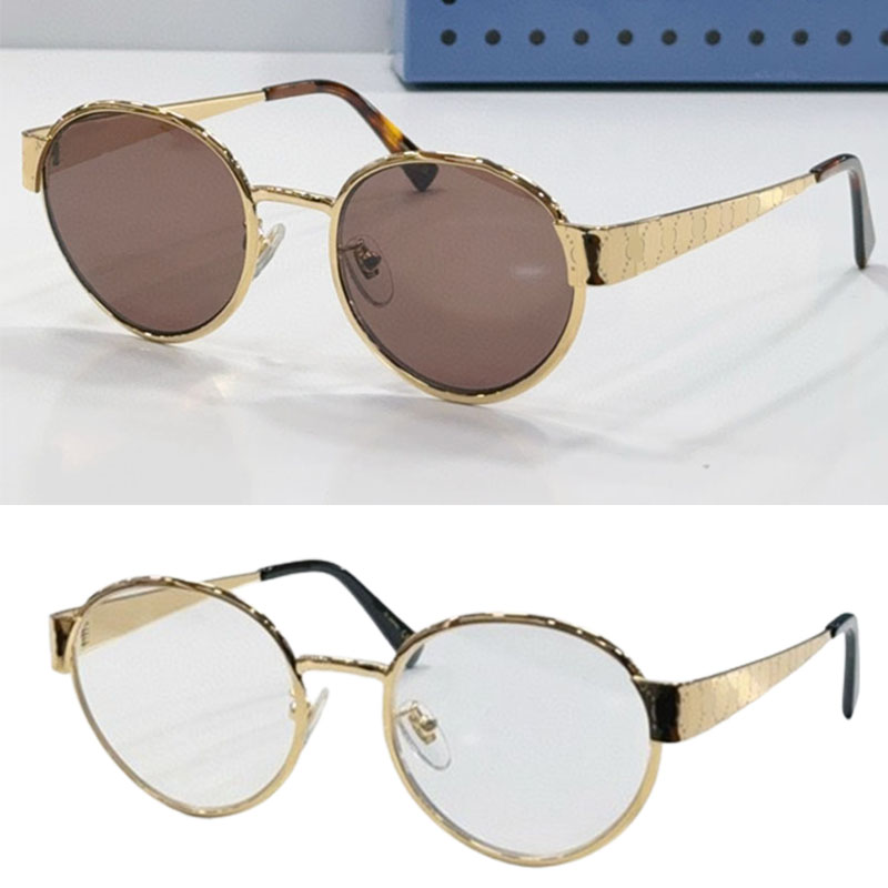 Nouvelle saison Metal Oval Forme Lunettes de soleil Retro Gemstone Green Green Lens Glass 1855o Exquis Hommes and Women Style Popular Style Outdo