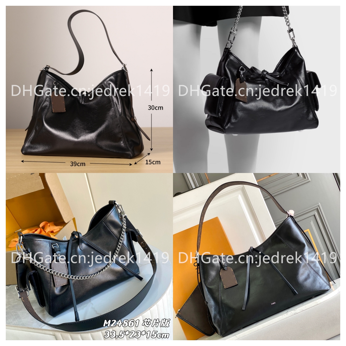 Sacs à bandouliers de créateurs Carryall Sac à bandoulière de chaîne noire transport de cargaison de luxe de luxe sacs de travail de voyage de gr