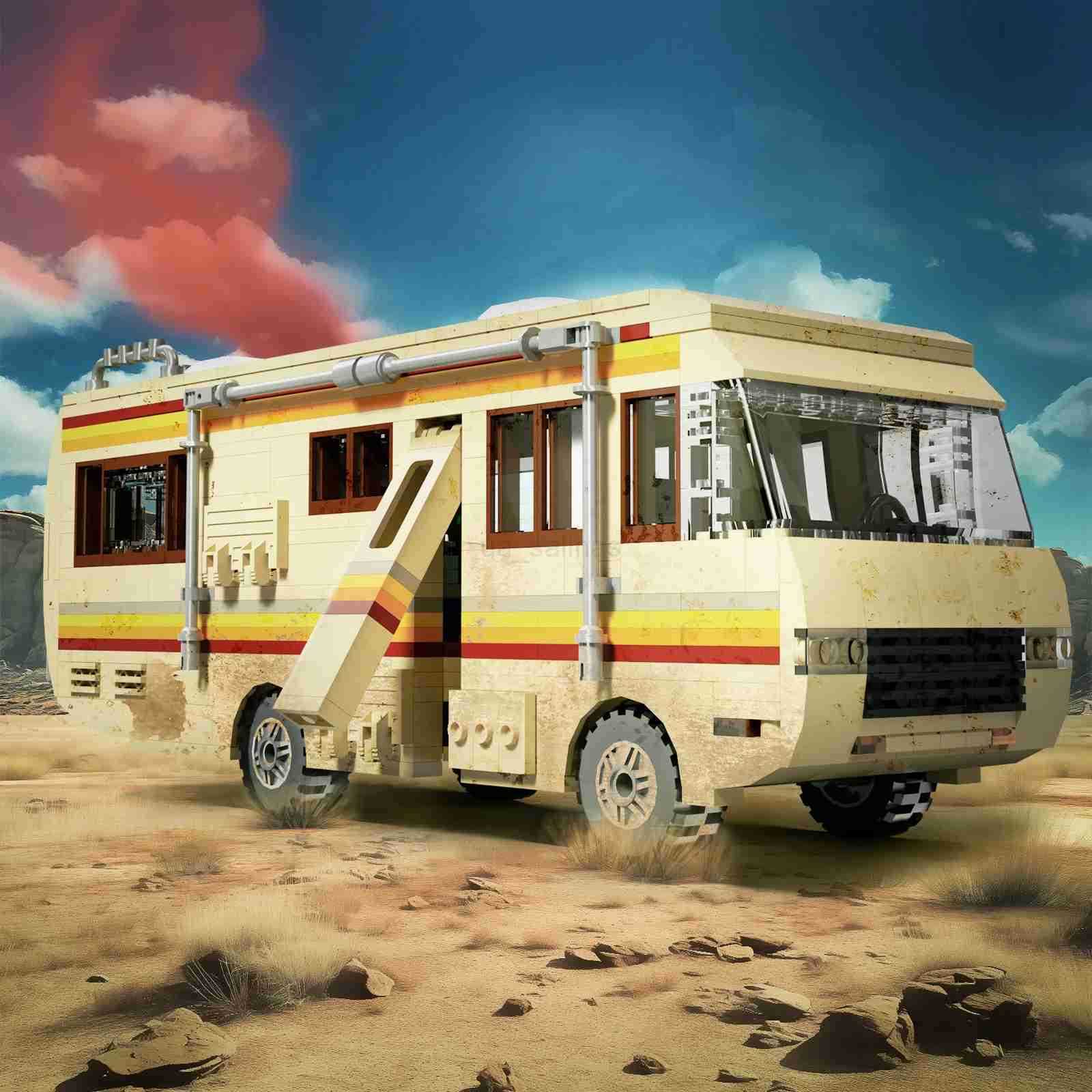 MOC New Breaking Bad Cooking Lab RV Car Building Blocks White Van Vehicle DIY Bricks Assembly Toys Children Birthday Gift Z250310-image-1048190025