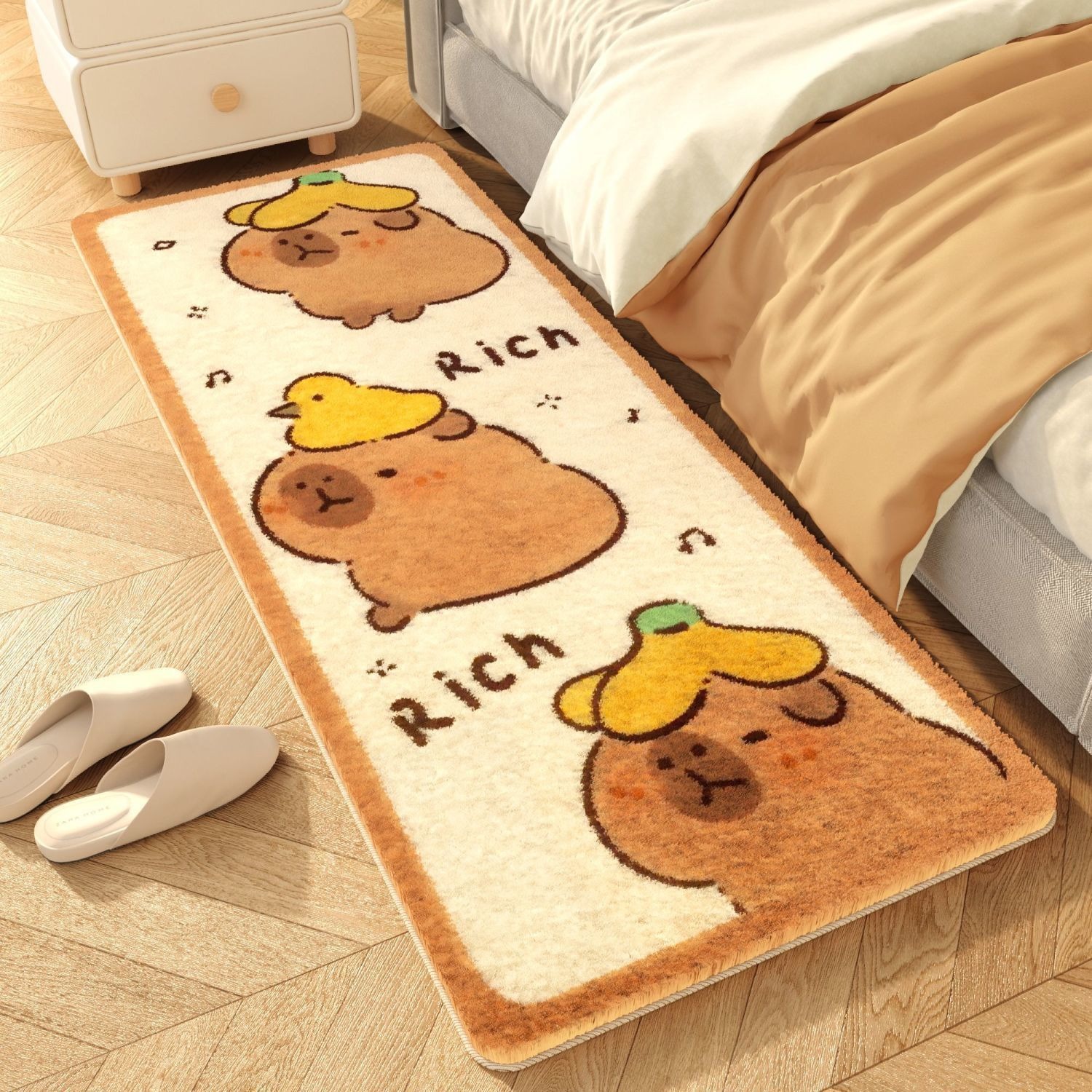 Cartoon Carpet Bedroom Bedside Decorative Carpet Long Wear-resistant Floor Mat Soft Mat-image-1037032333