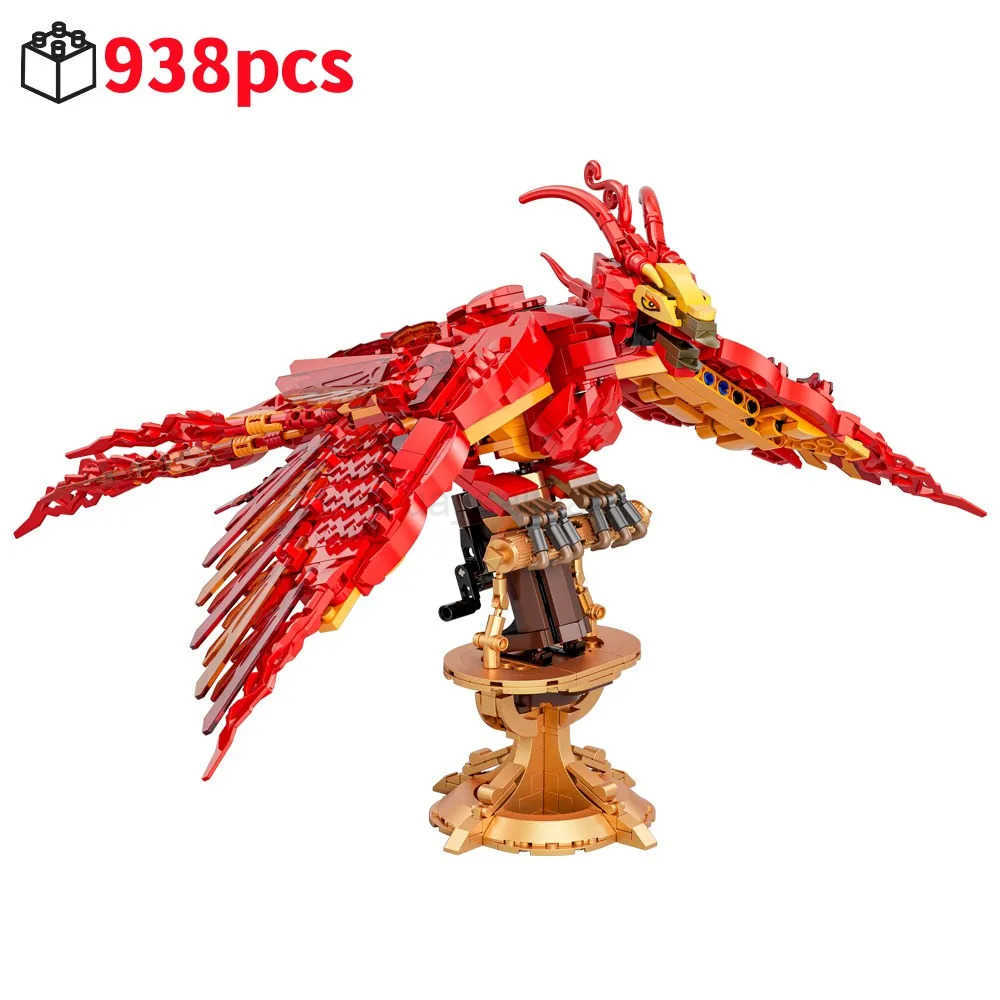 New Magic Movie Owl Fire Phoenix Chinese Fly Divine Beast Building Blocks Bricks Mythical Model Assembled Toy Kid Gifts Z241209-image-1036994488