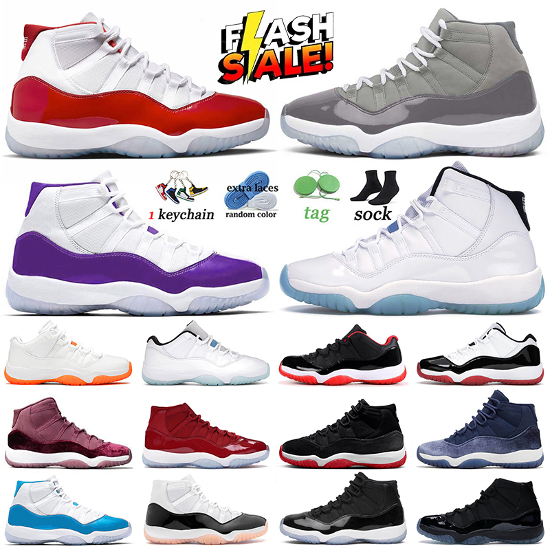 11 with box sneakers Basketball chaussures jumpman 11 hommes femmes DMP grade cerise Rouge Violet Legend Rose gris froid BRED reimagined Trainers