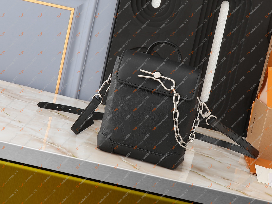 Nano Steamer Designer Men Shoulder Bag High Quality Magnetic Buckle Flip Leather Needle Decoration Chain Man Handbag with Dust Bag Free Shipping