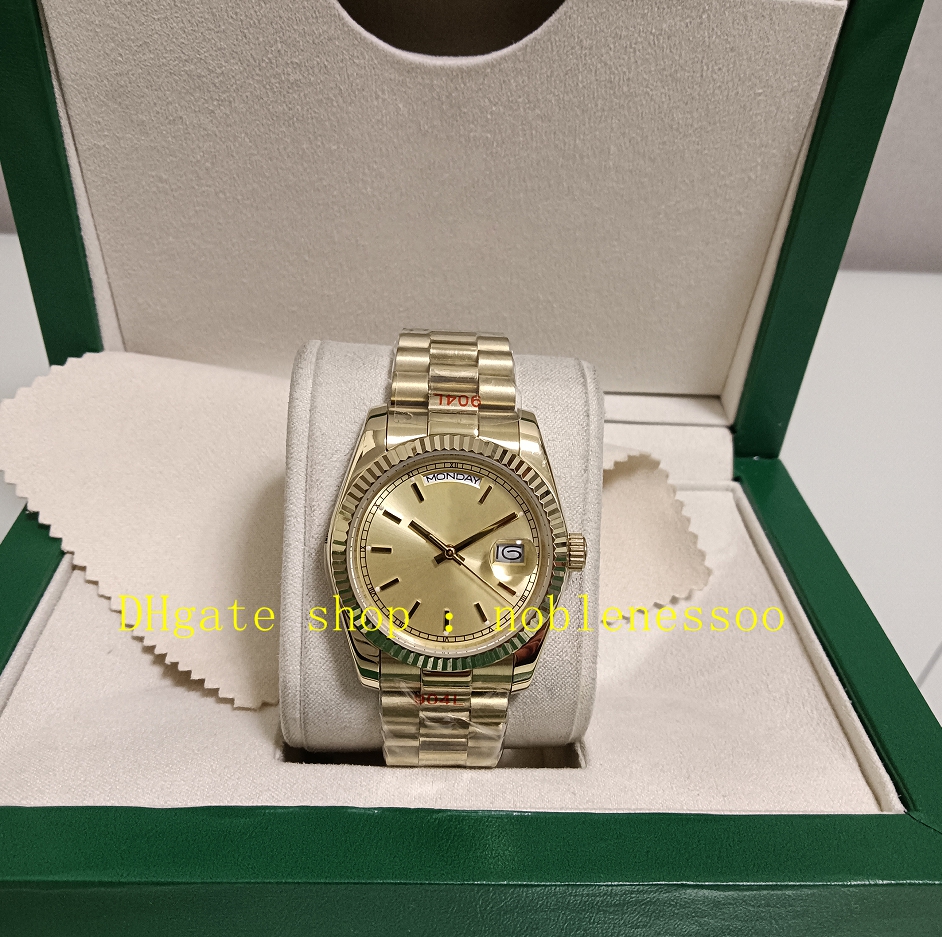 28 Style 36mm With Box Watch Midsize Womens Mens Date Champagne Yellow Gold Dial 128238 Fluted Bezel Ladies 904L Steel Bracelet 128239 Everose Automatic Watches 129$