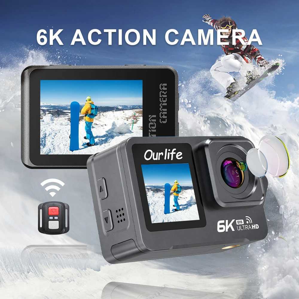 M82TR Action Camera 6K WiFi Shockproof 4K 60FPS Dual Sn 170 30M Waterproof 5X Zo Sports Camera with Remote Control Y241211-image-1037380733