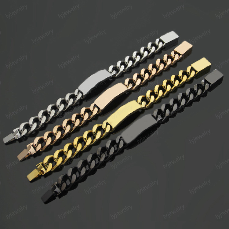 Simple mens bracelet bangles plated gold bracelet designer top quality black silver plated classic designer jewelry letter retro luxury bracelet cha