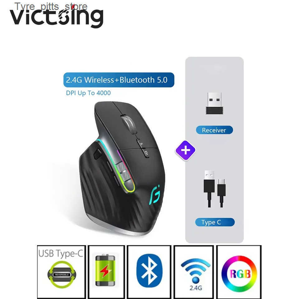 Mice VicTsing M10 Rechargeable Bluetooth Wireless Mouse Office Business 2.4G Wireless Ergonomic Mute Mouse For PC Laptop L240910-image-1037451596