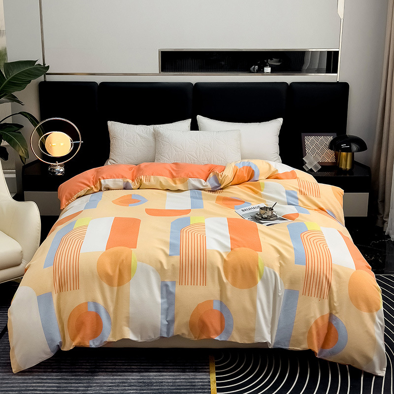 Autumn and winter thickened pure cotton abraded Duvet cover warm simple bedding