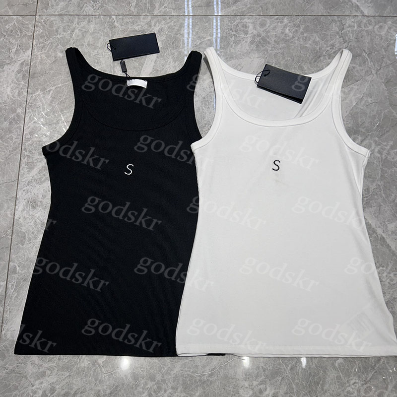 Sexy Cotton Camisole Women Embroidery Tank Tops Thin Crop Tops Designer Tees Summer Party