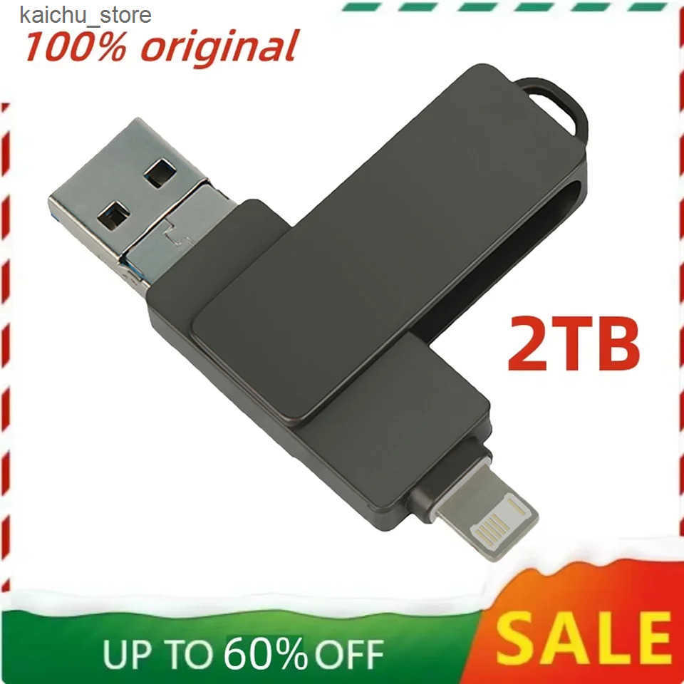 Memory Cards Stick Rotate USB 3.0 flash drive 3-in-1 2TB USB-A memory to Lightning photo stick external storage iPhone 9/11/12/13 J241212-image-1037520511