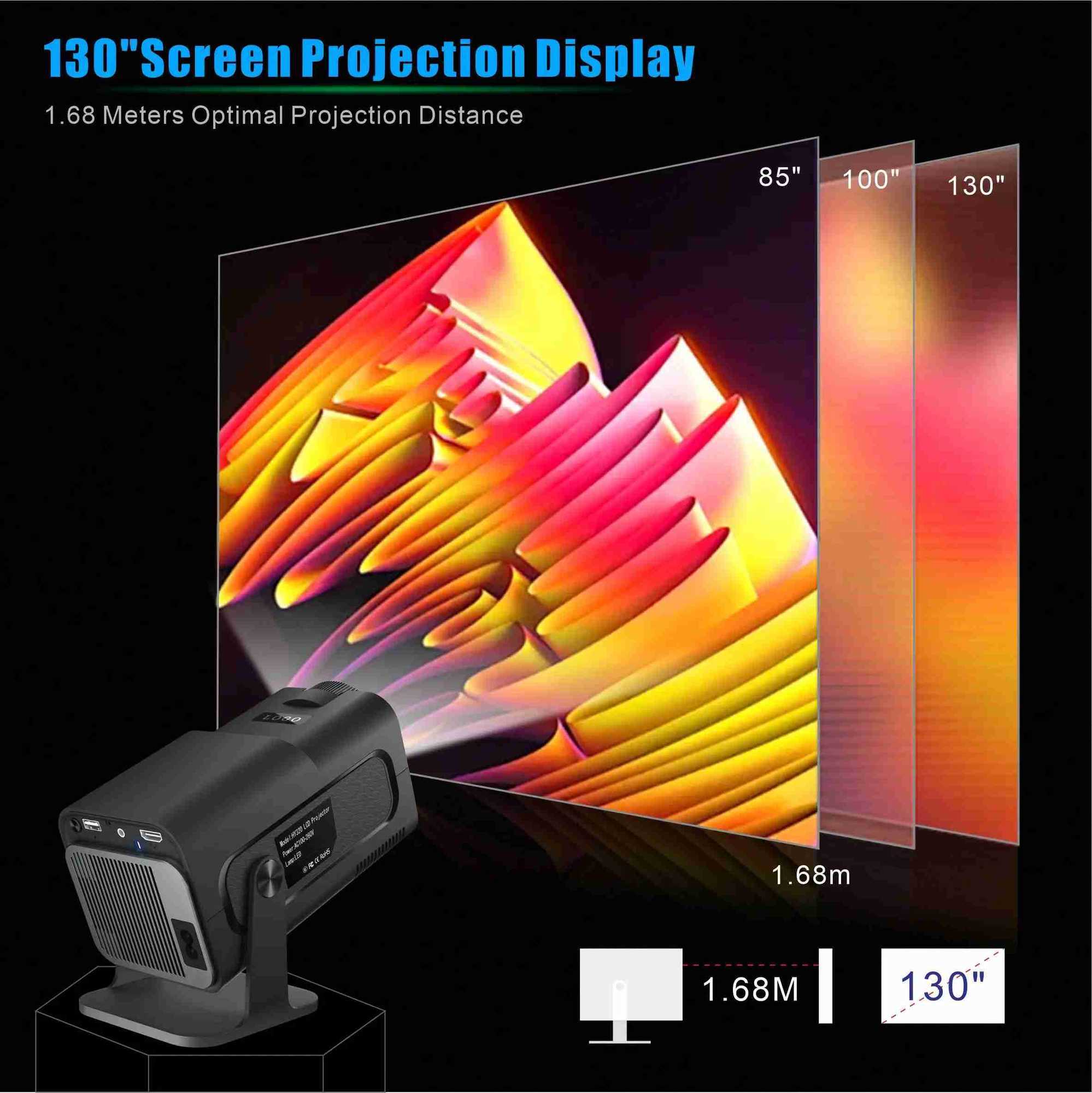 Projectors Salange HY320 Mini Projector 720P Freestyle for iPhone WIFI BT5.0 Cinema Portable 4K Via with Handbag L240910-image-1038007719
