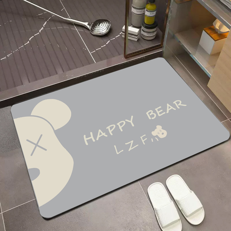 Simple Bathroom Quick-drying Absorbent Diatom Mud Household Floor Mats Kitchen Toilet Door Carpet Toilet Foot Mat-image-1037612249