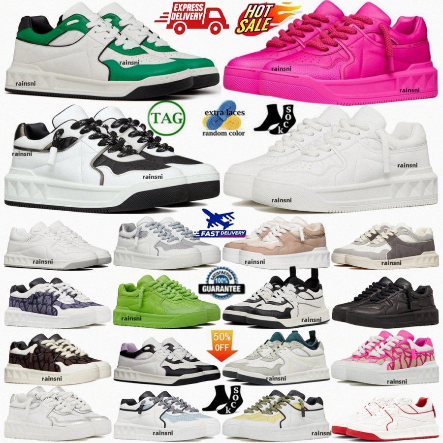 One Stud Low Sneaker Top XL Chaussures baskets Trainers blanc noir gris gris violet marine vif vert rouge platine marron bleu nappa en cuir pakgu