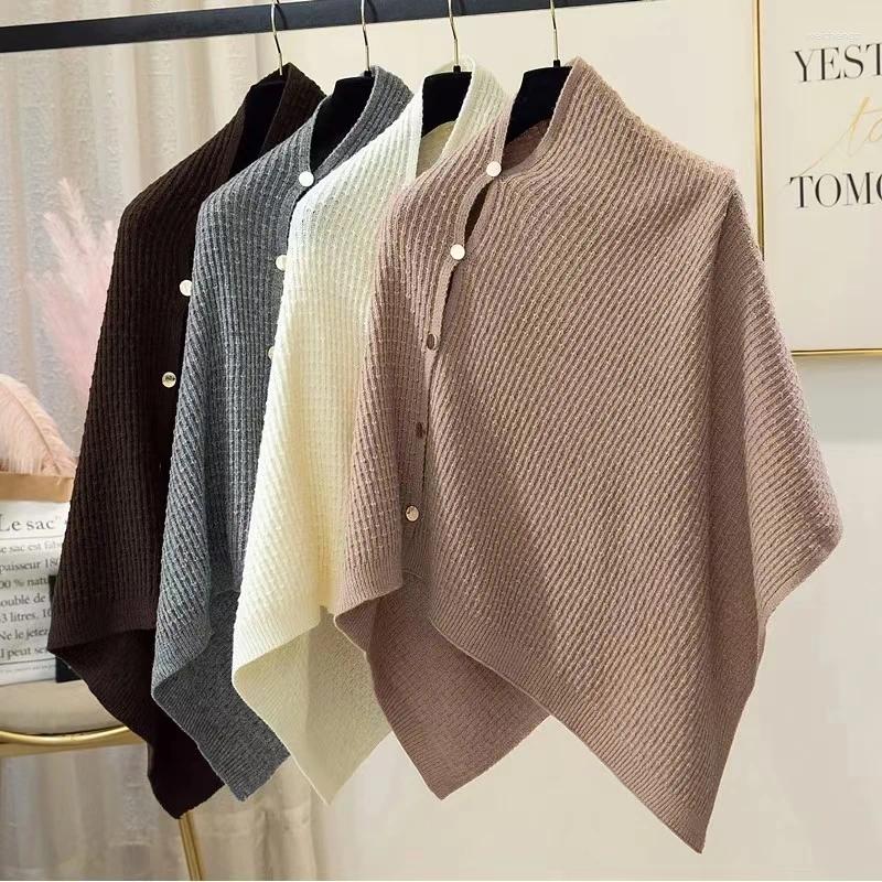 Scarves Autumn Winter Women Ladies Knitting Cape Coat Fringe Poncho Oblique Stripe Bohemian Shawl Scarf Pashmina
