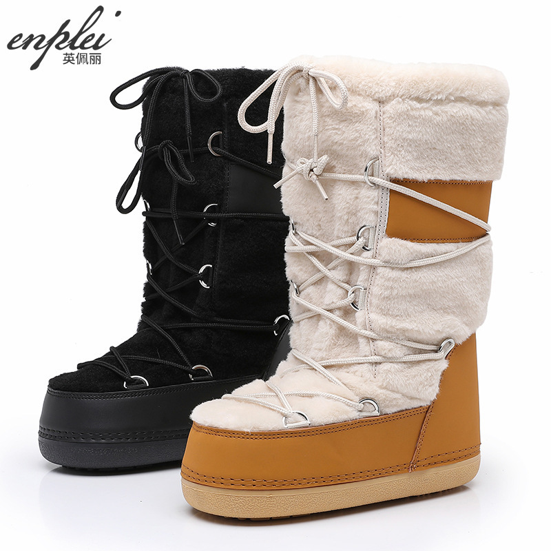 Boots Womens Ankle Ski Boots n Platform Waterpro Le Boots Womens Fluffy Boots 241113 Q260916