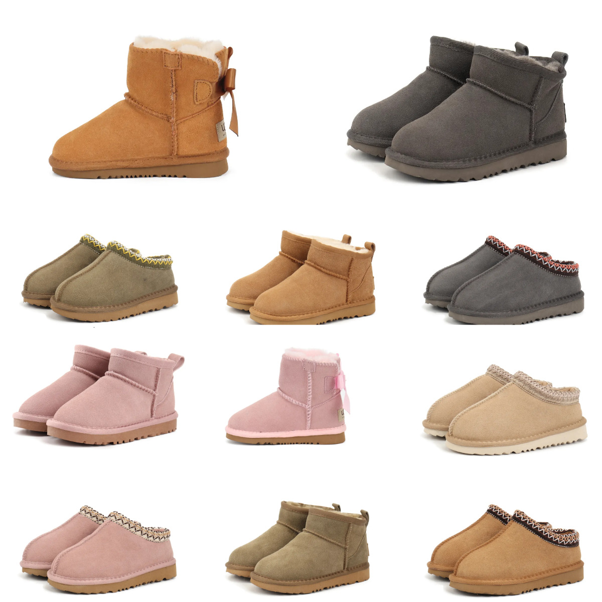 Kids Boots Kid Baby Tasman Slippers Toddler Designer Boots Women Australian Children Snow Winter Suede Super Mini Boots For Boys And Girls Ankle Fur
