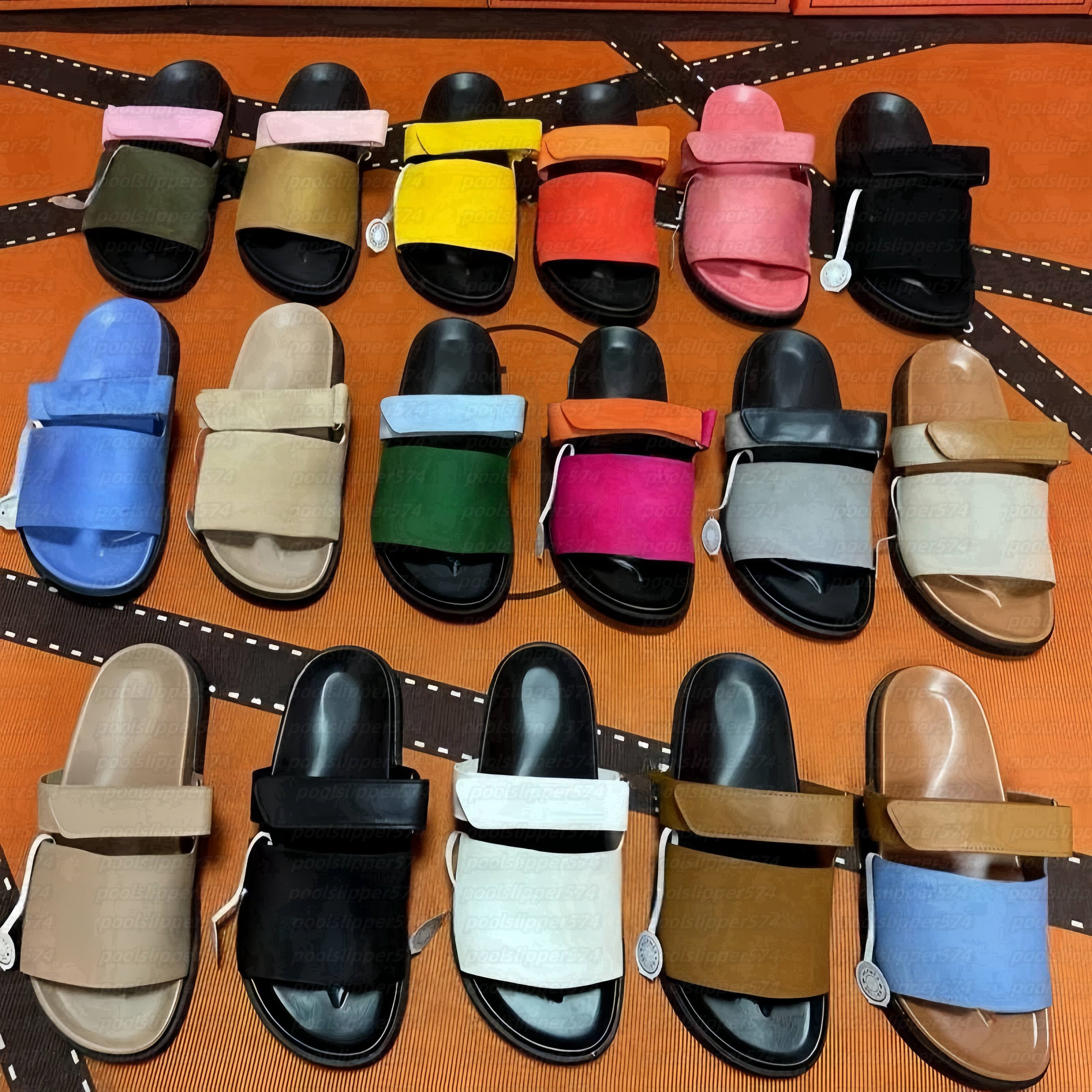 Sandals Men Women Designer sandals for mens Slippers casual loafers shoes outdoor beach slidesflat bottom with buckle unisex genuine leather